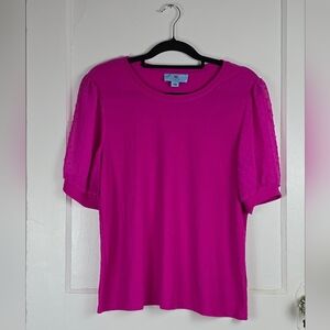 CeCe Bright Pink Top Size Large